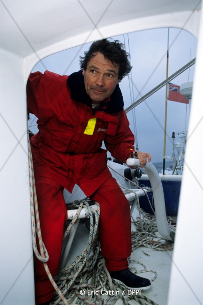 SAILING - VENDEE GLOBE CHALLENGE 1992-1993 - 22/11/1992 - PHOTO : ERIC CATTIN / DPPI ALAN WYNNE THOMAS (GBR) WAS OBLIGED TO RENUNCE DUE TO BROKEN RIBS