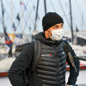 Yannick Bestaven avant son départ des pontons 