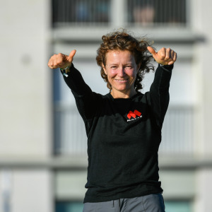 MACSF, skipper Isabelle Joschke (FRA) is illustrated in the channel before the start of the Vendee Globe 