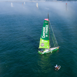 Campagne de France, skipper Miranda Merron (GBR) is waiting for the start of the Vendee Globe 