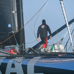 Jérémie Beyou during the race start of the Vendée Globe