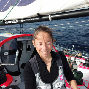 Alexia Barrier à bord de TSE - 4myPlanet pendant la 3e journée du Vendee Globe 