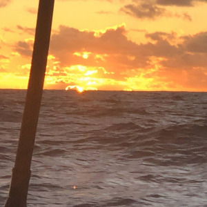 Sunset onboard the IMOCA MACSF