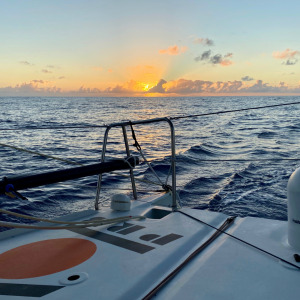 Coucher de soleil dans l'Atlantique Sud