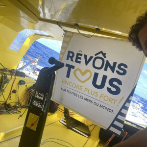 Arnaud Boissieres (La Mie Caline - Artisans Artipole) beginning the 17th day of the Vendee Globe