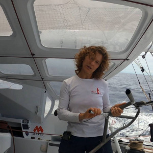 Isabelle Joschke repairs her back balcony which has been torn away