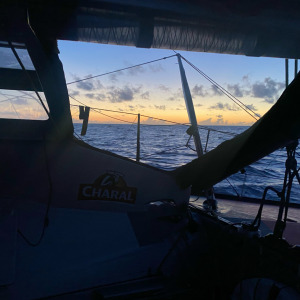 Sunset onboard Charal