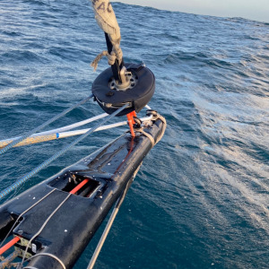 Bowsprit tack repair onboard DMG Mori Global One