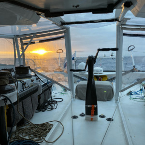 Coucher de soleil vu du pont arrière