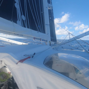 Giancarlo Pedote sails in 8th place at only 90.8nm from the leader