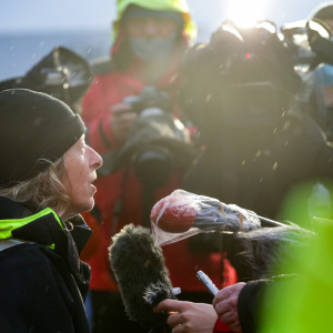 Miranda interviewed by the media