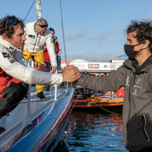 Clément Giraud was welcomed and congratulated by Didac Costa on his arrival