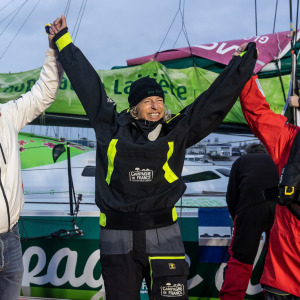 Clément Giraud and Arnaud Boissières came to congratulate Miranda Merron