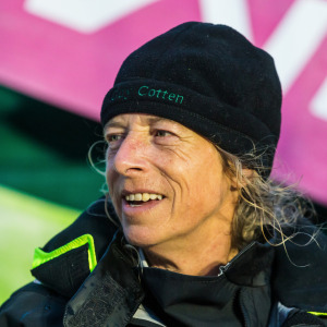 Portrait of a happy woman after 101 days at sea