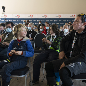 Romain Attanasio and their son Ruben during Sam's press conference.